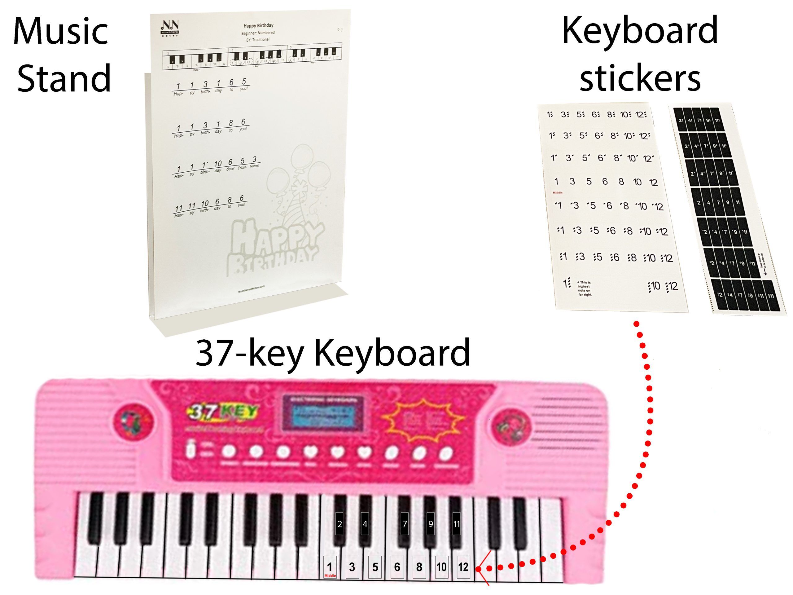 37 key na bundle ng keyboard sa Pretty Pink37 key na bundle ng keyboard sa Pretty Pink  